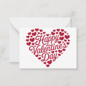 ハバレンタインデー バレンタイン ラブ ハート ノートカード (正面)