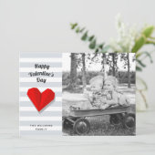 ハバレンタインデー 赤ハート折り紙 フォト シーズンカード (スタンド正面)