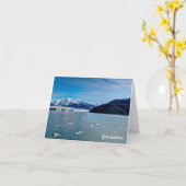 ハバード氷河、アラスカ州 グリーティングカード (黄色い花)