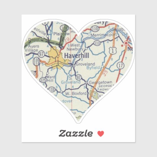 ハバーヒルMAクラシックの地図 シール (シート)