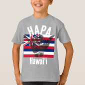 ハパハワイ日旗部族シャカBG WHT Tシャツ (正面)