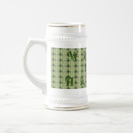 ハパ・格子緑 ビールジョッキ