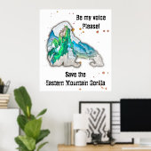 ハビタットで救山ゴリラの声を聞こう ポスター (ホームオフィス)