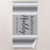 「ハビパーソナライズされたー」新婚夫婦 ビーチタオル (正面)