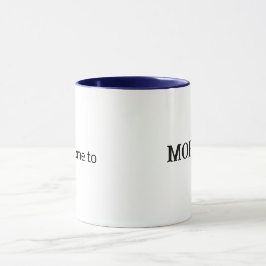 ハビビ来トモロッコおもしろいタイポグラフィ観光客 マグカップ (中央)