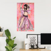 ハビビ・ピンクベリーダンサーのポスター ポスター (ホームオフィス)