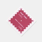 ハビーはっきりしたをポップ・アートの手に入れようとしている泡立て器マジェンタ スタンダードカクテルナプキン (角)