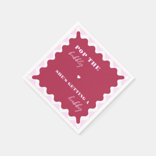 ハビーはっきりしたをポップ・アートの手に入れようとしている泡立て器マジェンタ スタンダードカクテルナプキン (角)