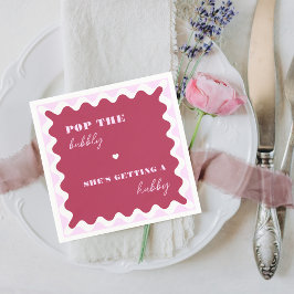 ハビーはっきりしたをポップ・アートの手に入れようとしている泡立て器マジェンタ スタンダードカクテルナプキン