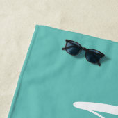 ハビーティール（緑がかった色）と白い新婚グルーミング ビーチタオル (インサイチュ)