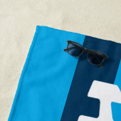 ハビーニューリファイドグルームアクア&ネイビーブルービーチタオル ビーチタオル (インサイチュ)