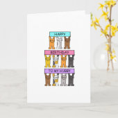 ハビーハッピーバースデー猫 カード (黄色い花)