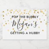 ハビーポップ・アートのを得る泡立つ名前をカスタムする スパークリングワインラベル (シングルラベル)