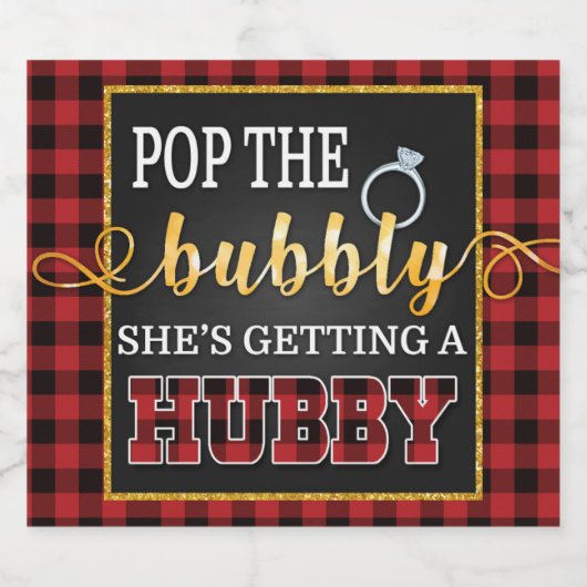 ハビーポップ・アートのを手に入れようとしている泡立て器のフランネル スパークリングワインラベル (シングルラベル)