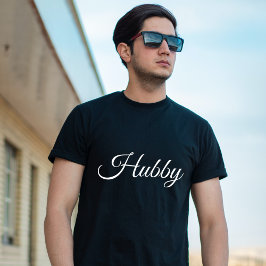 ハビーモダンハネムーンホワイトスクリプトブラックメンズ Tシャツ