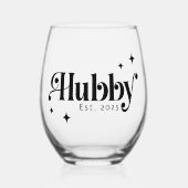 ハビー任意の色のレトロエレガントフォントと星 ステムなしワイングラス (正面)