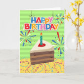 ハビー夫のケーキ用誕生日 カード (黄色い花)