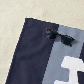 ハビー新婚グルームブルー&ホワイトビーチタオル ビーチタオル (インサイチュ)