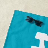 ハビー新婚グルームブルー&ホワイト ビーチタオル (インサイチュ)