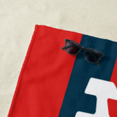 ハビー新婚グルームレッド&ネイビーストライプビーチタオル ビーチタオル (インサイチュ)