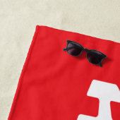 ハビー新婚グルームレッド&ホワイト ビーチタオル (インサイチュ)