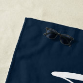 ハビー海軍ブルーと白い新婚グルーミング ビーチタオル (インサイチュ)