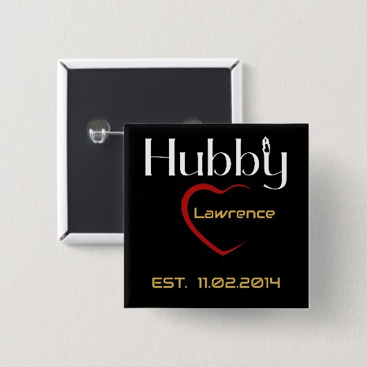 ハビー結婚ウィフィーのアニバーサリーギフト 缶バッジ (正面&裏面)