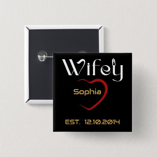 ハビー結婚ウィフィーのアニバーサリーギフト 缶バッジ (正面&裏面)