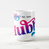 ハビー結婚カップルカスタム記念日カラフル コーヒーマグカップ (中央)