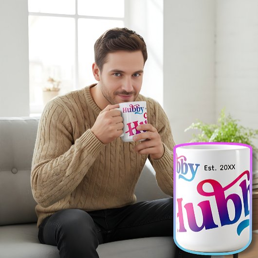 ハビー結婚カップルカスタム記念日カラフル コーヒーマグカップ
