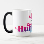 ハビー結婚カップルカスタム記念日カラフル モーフィングマグカップ (左)