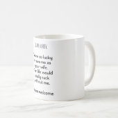 ハビー親愛、あなたは幸運に私を妻として持っている コーヒーマグカップ (正面右)