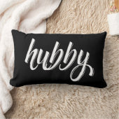 ハビー – かわいい夫のタイポグラフィデザイン ランバークッション (ブランケット)