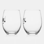 ハビー&ウィフィー |新しいパーソナライズされたキーワードの名前 ステムなしワイングラス (左)