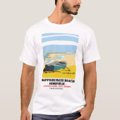 ハピスバラ海岸 ノーフォーク旅行ポスター Tシャツ (正面)