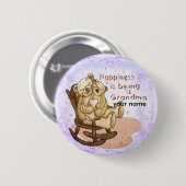 ハピネスおばあちゃんのピンボタン 缶バッジ (正面&裏面)