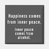 ハピネスおもしろいアルコール定義グレーと白 マグネット (正面)