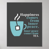 ハピネスお茶おもしろい引用文ワードアート ポスター (正面)