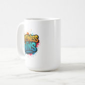 ハピネスが落書きデザイン コーヒーマグカップ (正面左)