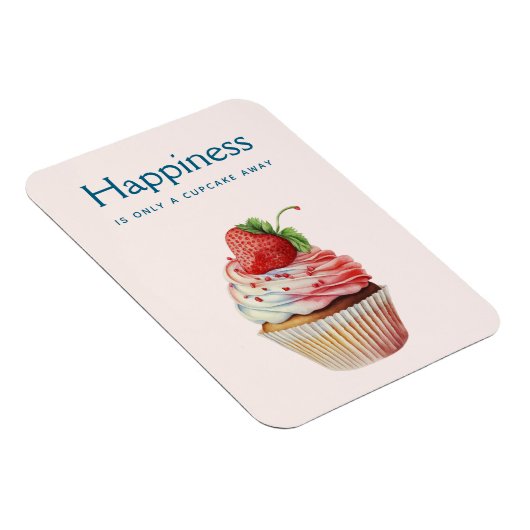 ハピネスことわざストロベリーカップケーキスイートデザート マグネット (右側)