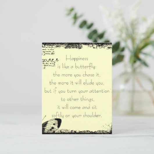 ハピネスと蝶引用文 ポストカード (スタンド正面)
