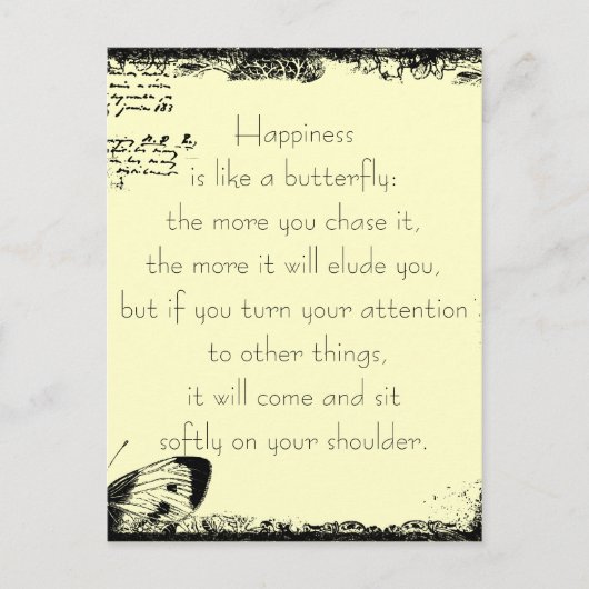 ハピネスと蝶引用文 ポストカード (正面)