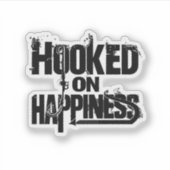 ハピネスにかわいい魚釣りパンデザイン シール (正面)