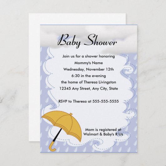 ハピネスのシャワー招待状 インビテーションポストカード (正面/裏面)