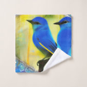 ハピネスのブルーバードオオルセット バスタオルセット (ウォッシュタオル)