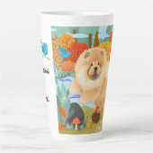 ハピネスのブルーバードチョウラテマグカップと文字 カフェラテマグ (正面)