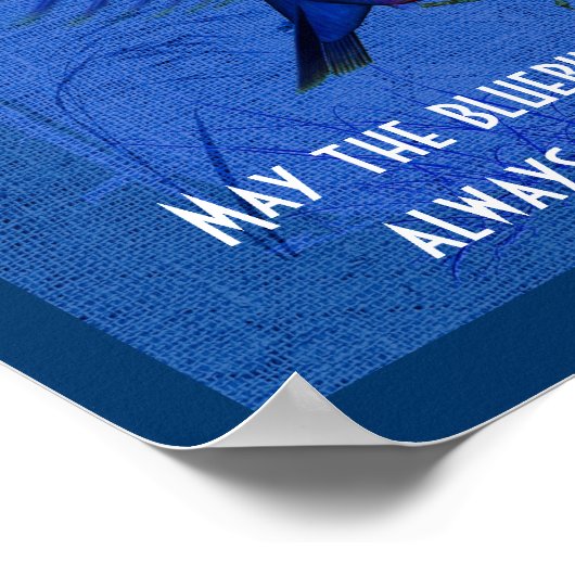 ハピネスのブルーバード感動的引用文 ポスター (角)