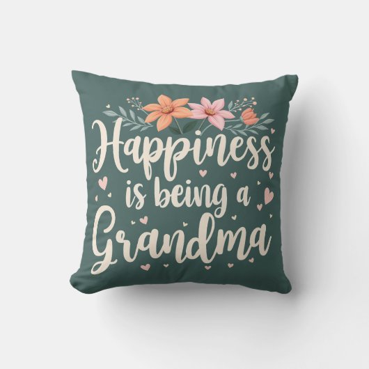ハピネスはおばあちゃんフローラコテージコア クッション (正面)