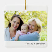 ハピネスはおばあちゃん2の写真ミニマリストに セラミックオーナメント (裏面)