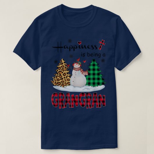 ハピネスはグランラン雪だるまメリークリスマ Tシャツ (デザイン正面)